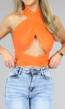 Kruisbare Oranje Top