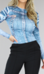 Longsleeve Shirt met Denim Look en Ronde Kraag