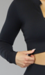 Zwarte Longsleeve Sporttop met Rits