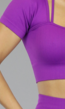 Paarse Sporttop met Vierkante Hals en Straps