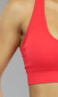 Rode Rib Sport-bh met V-Hals