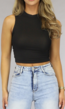 Basic Zwarte Halter Crop Top