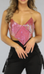 Metallic Roze Glitter Coin Top