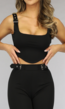 Zwart Corset Topje met Gesp Details