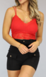 Rib Crop Top met Padded Cups en Dunne Bandjes