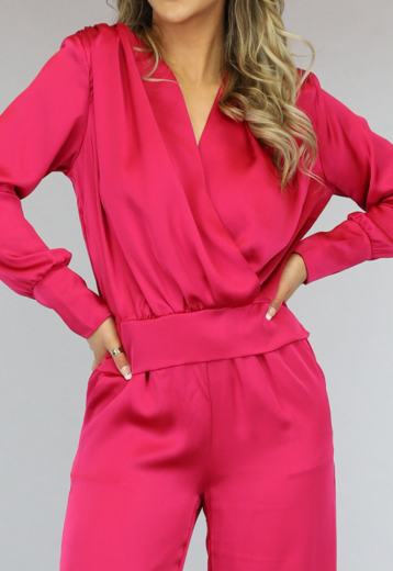 BF2023 Fuchsia Satin Blouse