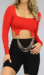 BF2023 Rood Longsleeve Topje met Ketting