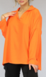 BF2023 Oranje Oversized Blouse met Kraagje