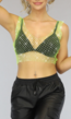 Lime Fishnet Topje met Strass