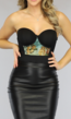 BF2023 Stevig Zwart Underbust Korset met Painting