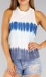 Wit met Blauwe Tie Dye Tanktop