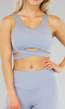 Grijsblauwe Sport Top met Mesh