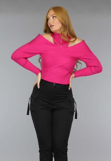 OP=OP! Fuchsia High Neck Top