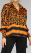 Oranje Loose-Fit Blouse met Giraf en Chain Print