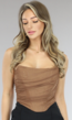 OP=OP! Bruine Mesh Korset Top