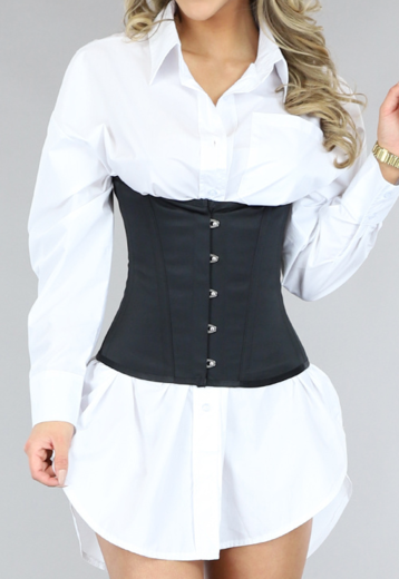 OP=OP.10.NL Zwarte Effen Underbust Korset