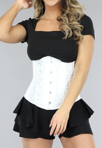 Witte Satin Underbust Korset