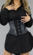 Zwarte Underbust Korset met Kant en Veterdetail