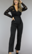 Nette Zwarte Jumpsuit met Kant en Tailleriem