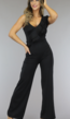 Zwarte Mouwloze Jumpsuit met Ruches