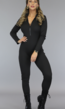 Zwarte Aansluitende Longsleeve Jumpsuit