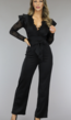 Zwarte Nette Jumpsuit met Kant en Ruches