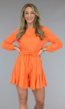 NEON Soepel Geplooide Playsuit Oranje