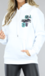 Witte Oversized Hoodie met Bloemenprint