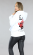 Witte Rose Oversized Hoodie
