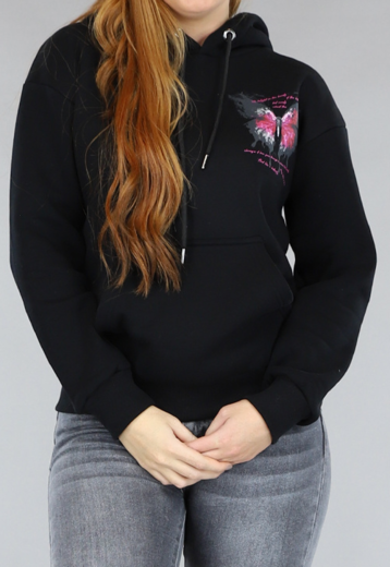 OP=OP! Zwarte Butterfly Oversized Hoodie