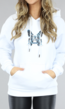 Witte Oversized Hoodie met Vlinder Print