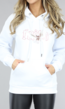 Witte Oversized Hoodie met Duif Print