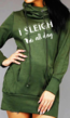 Groene Kerst Hoodie Dress met Col