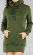 BF2023-1 Comfy Groene Hoodie Dress met Col