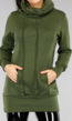 Comfy Groene Hoodie Dress met Col