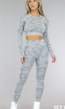 Grijze Camouflage Driedelige Sport Set