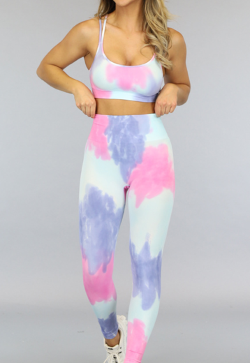 BF2023 Blauw en Roze Tie Dye Sport Set