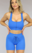 Blauwe Rib Sportset met Rits