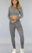 Grijze Longsleeve Sport Set met Open Rug