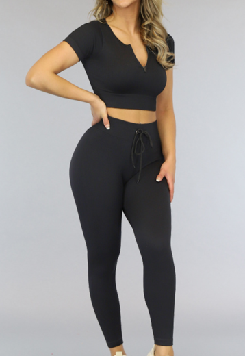 Zwarte Stretchy Sportset