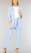 Classy Lichtblauwe Tweedelige Blazer Set