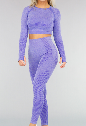 Lavendel Longsleeve Sport Set met Patronen