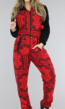 Rode Christmas Onesie met Zwarte Mouwen