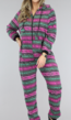 Gestreepte Kerst Onesie met Oldskool Kleuren