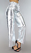 Zilveren Metallic Flared Pants