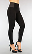 Basic Zwarte Corrigerende High Waist Jegging met Elastische Band