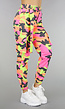 Cargo Jeans Neon Camouflage Broek met Riem