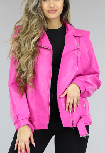 BF2023 Fuchsia Oversized Lederlook Jack