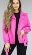 Fuchsia Oversized Lederlook Jack met Riem