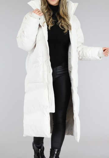 OP=OP! Beige Oversized Gewatteerde Winterjas